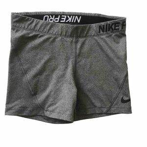 NIKE PRO 3" Compression Shorts Gray AT4555-071 Womens M Volleyball Run Gym EEUC